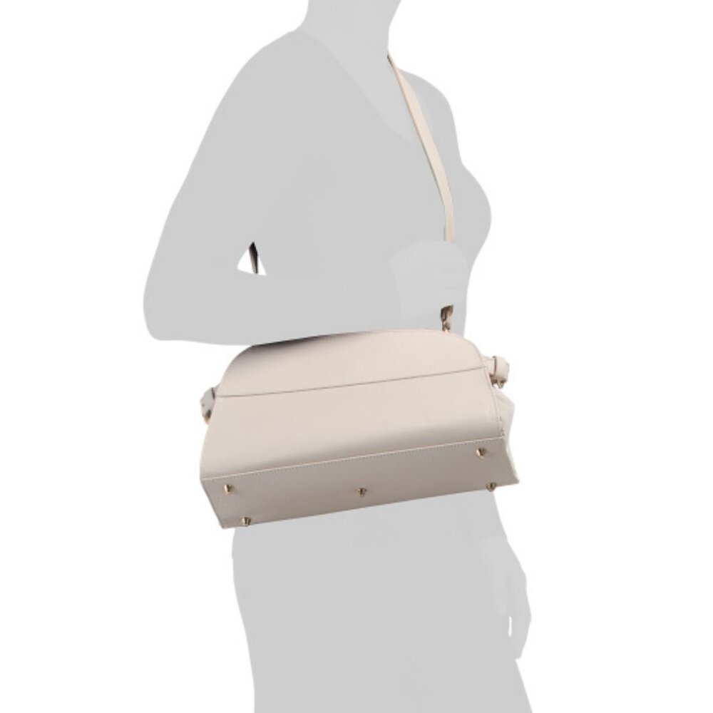 Anna Paola Made In Italy Leather Clutch Crossbody With Side Suede Panels - Picture 10 of 10